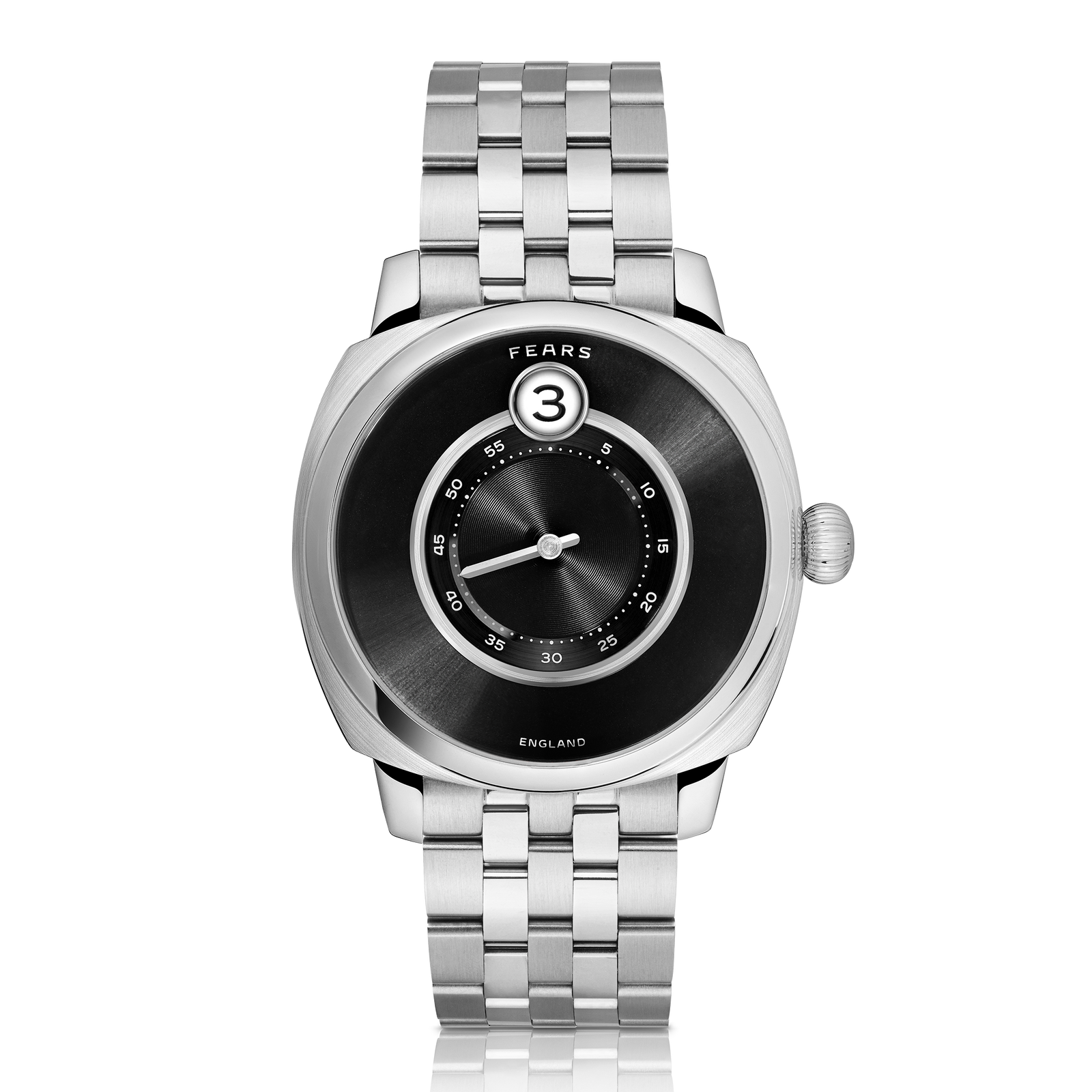 Fears Brunswick 40.5 Jump Hour Raven Black – Fears Watch Company