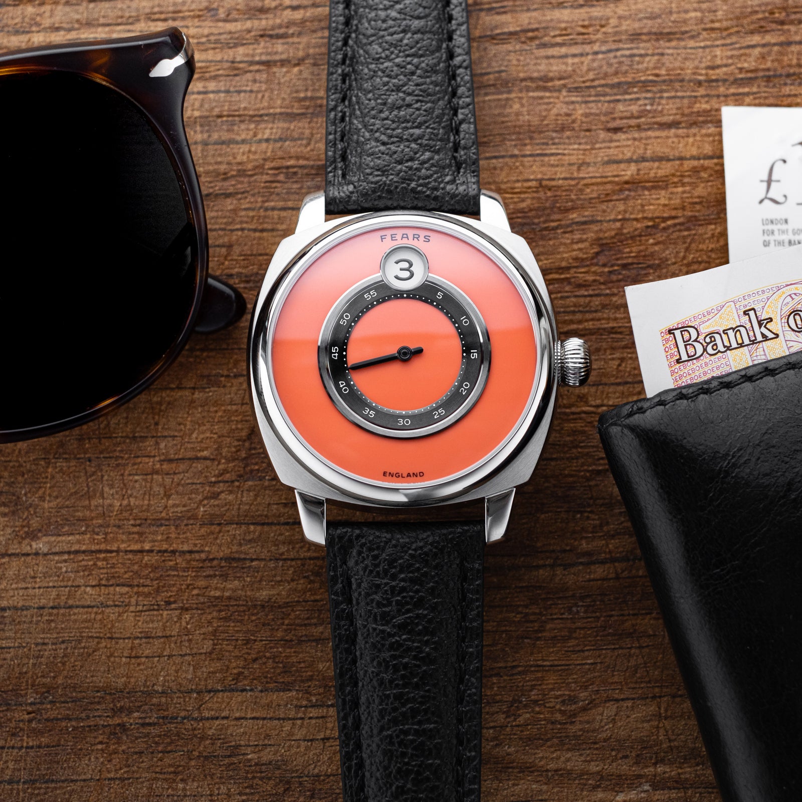 Fears Brunswick 40.5 Jump Hour Coral – Fears Watch Company Limited