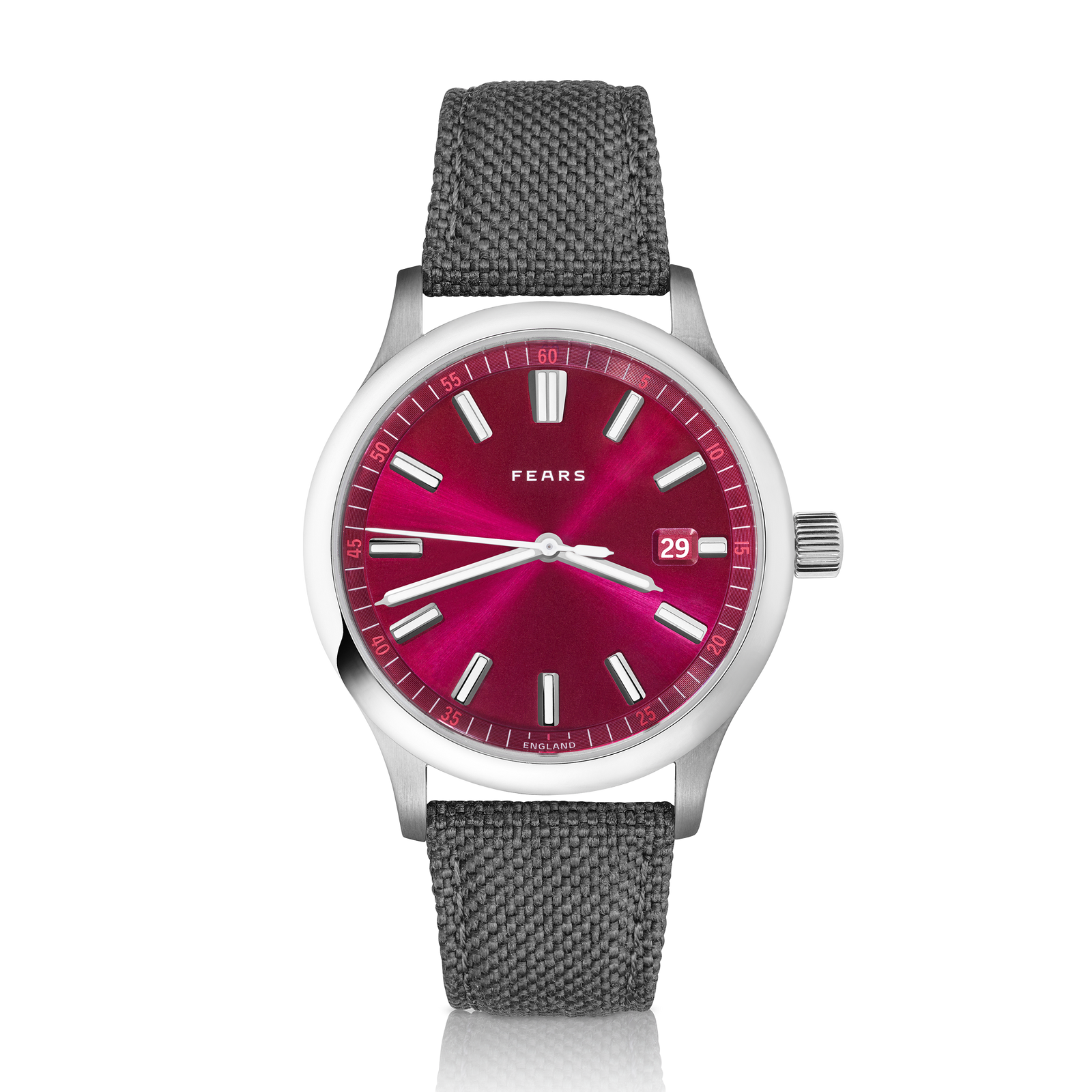 Redcliff 39.5 Date Cherry Red – Fears Watch Company Limited