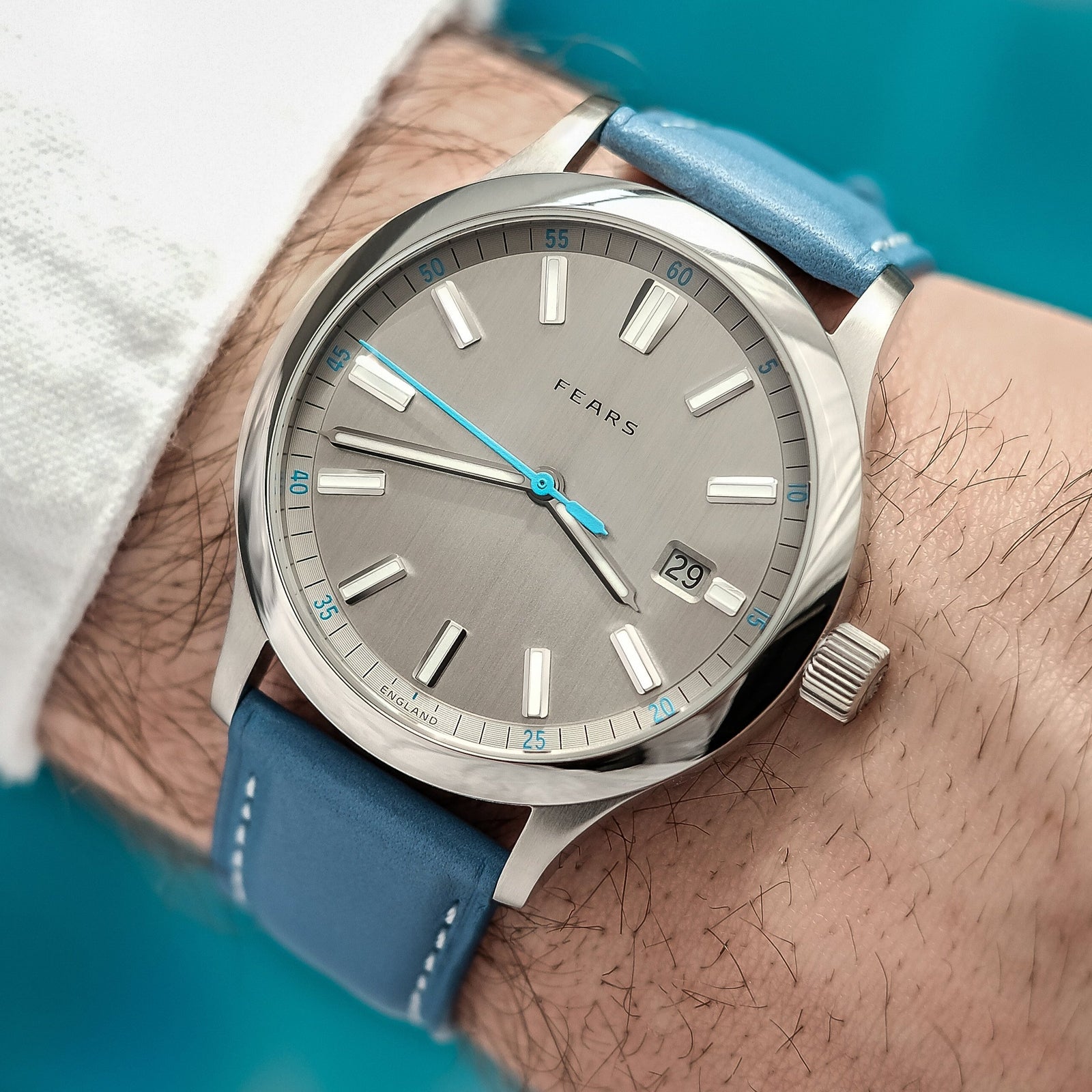 Fears Azzuro Blue Barenia Leather Watch Strap – Fears Watch